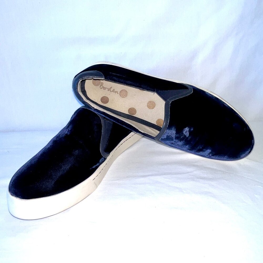 Boden Blue Velvet Slip-on Loafers, Size 40, USA Size 9, Excellent Condition! - Picture 8 of 14